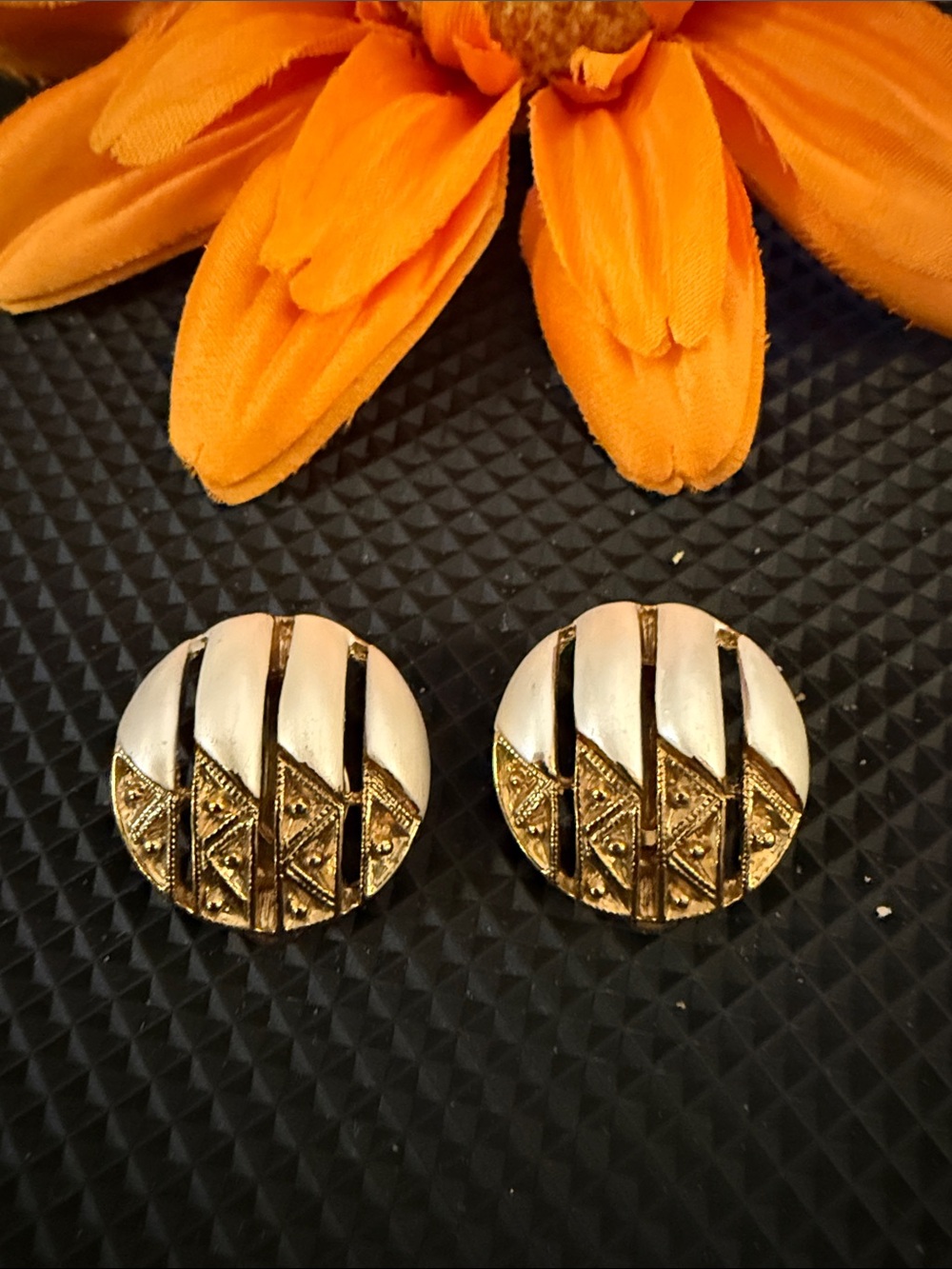 Gold-Tone Round Clip Earrings - Women Jewelry
